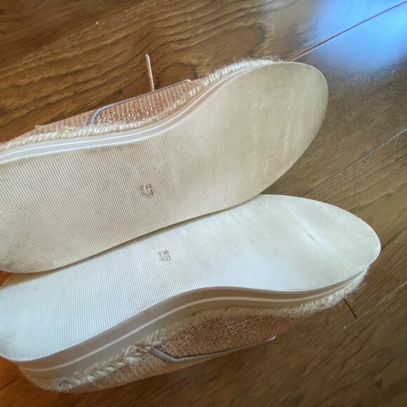 Chaussure sport chic en cuir et jute, semelle compensée - Picture 4 of 6